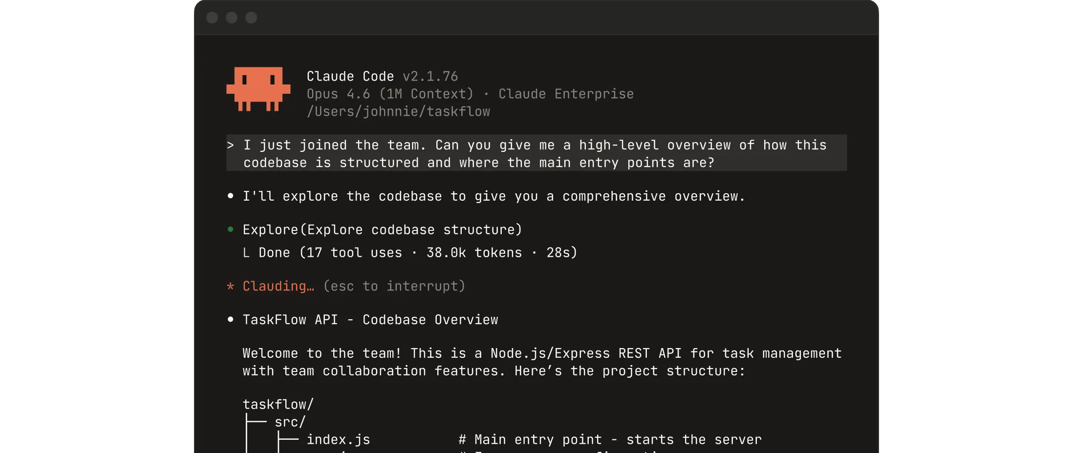 Claude Code running in a terminal