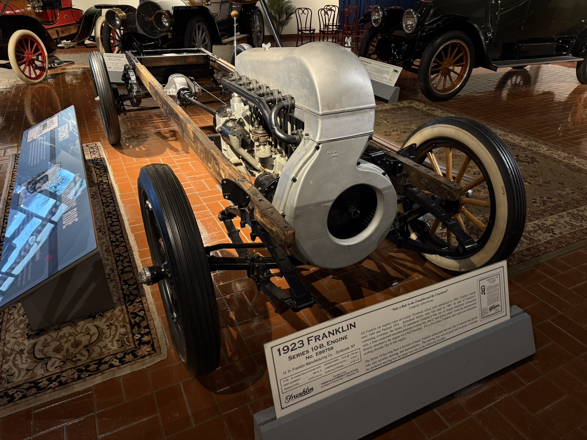 1923 Franklin Series 10-B chassis, wooden frame and air-cooled six